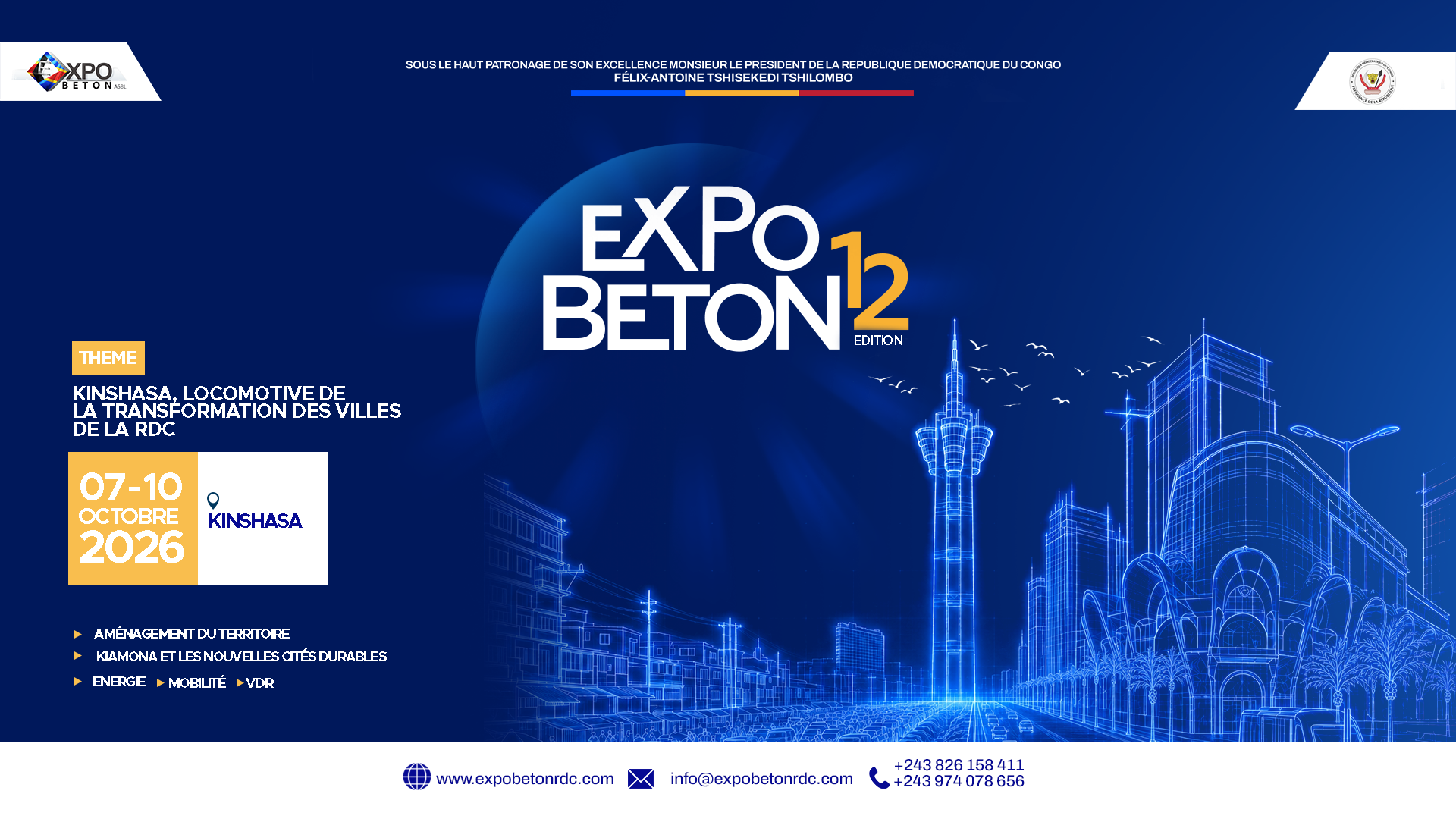 Affiche officielle ExpoBeton 12 - Kinshasa, 07-10 Octobre 2026